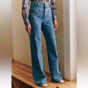 Sézane NWOT 70’s Trousers in Baby Blue Size 38/US 6